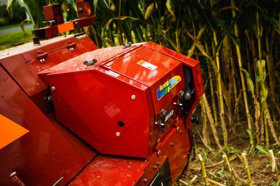 Horning kernel processor kit on harvester Horning kernel processor kit on pull-behind harvester