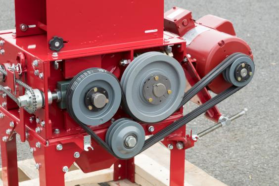 Roller mill belt drive system Roller mill belt drive system up close
